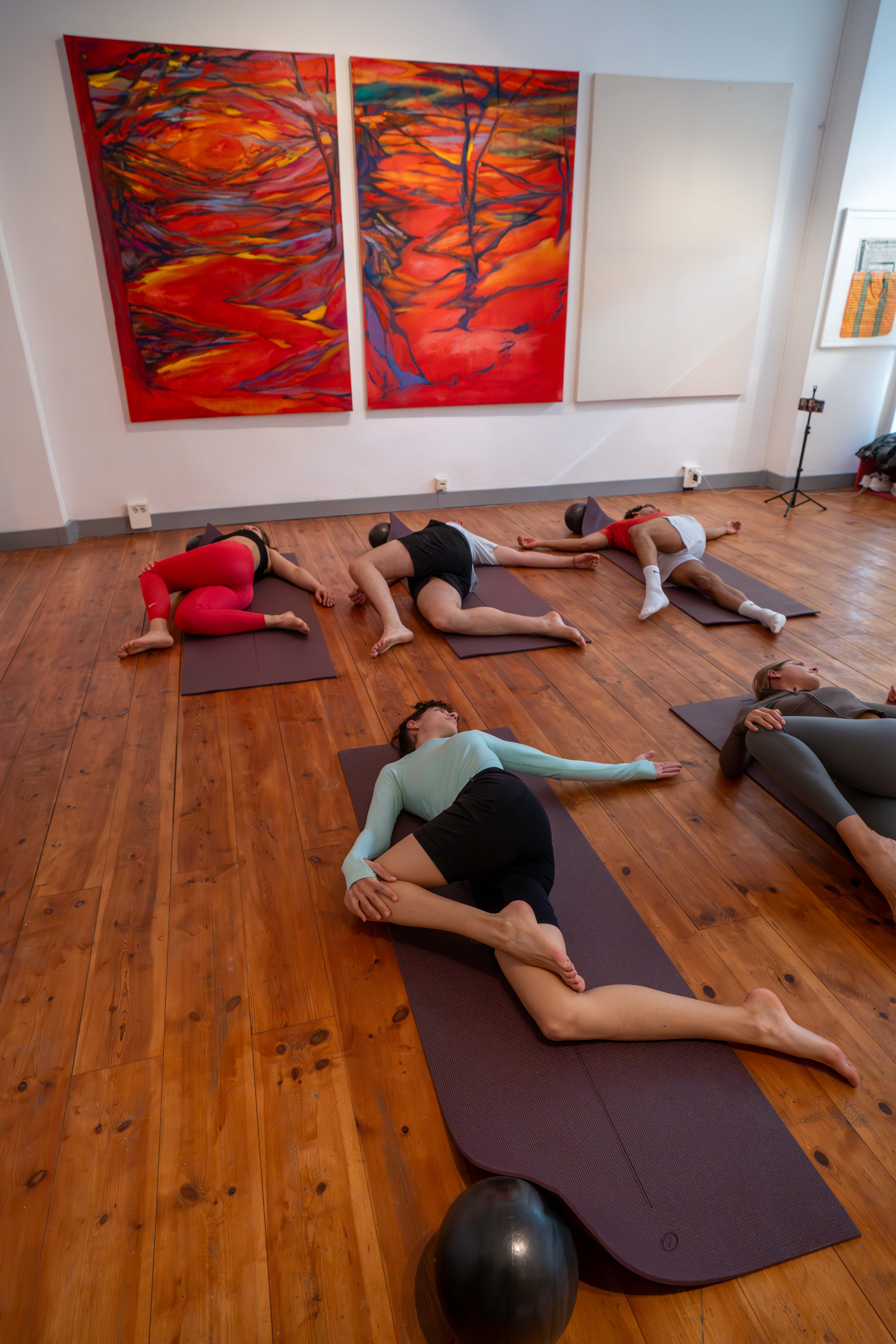 Gallery setup for Pilates class